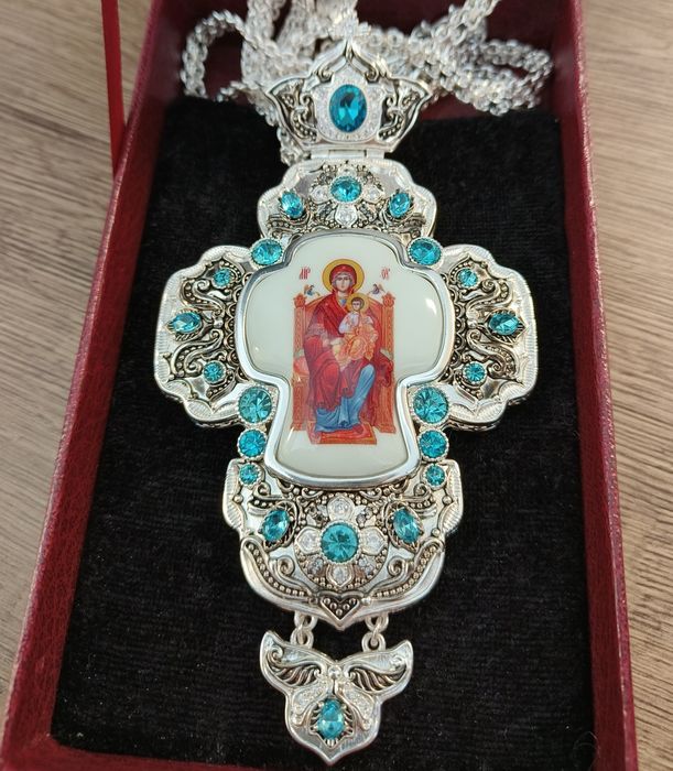 Cruce pectorală cu Maica Domnului cu Pruncul Iisus pentru preoți