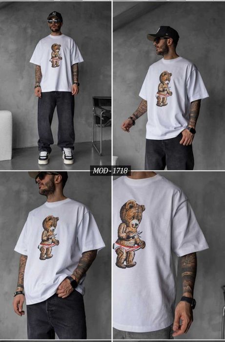 Мъжка тениска black island нов модел  s m l xl овърсайз