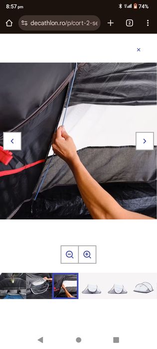 Cort Quechua 3pers Fresh and Black 2secunde