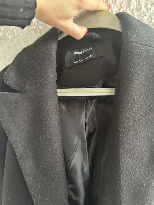 Дамско черно палто Sinsay XXS