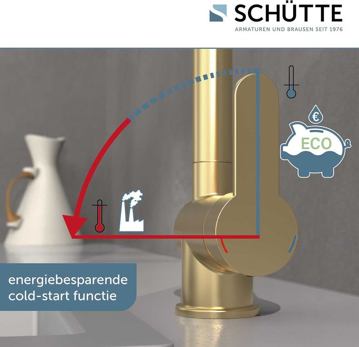 Baterie chiuveta SCHUTTE LONDON GOLD, cu dus, REDUS de la 730RON