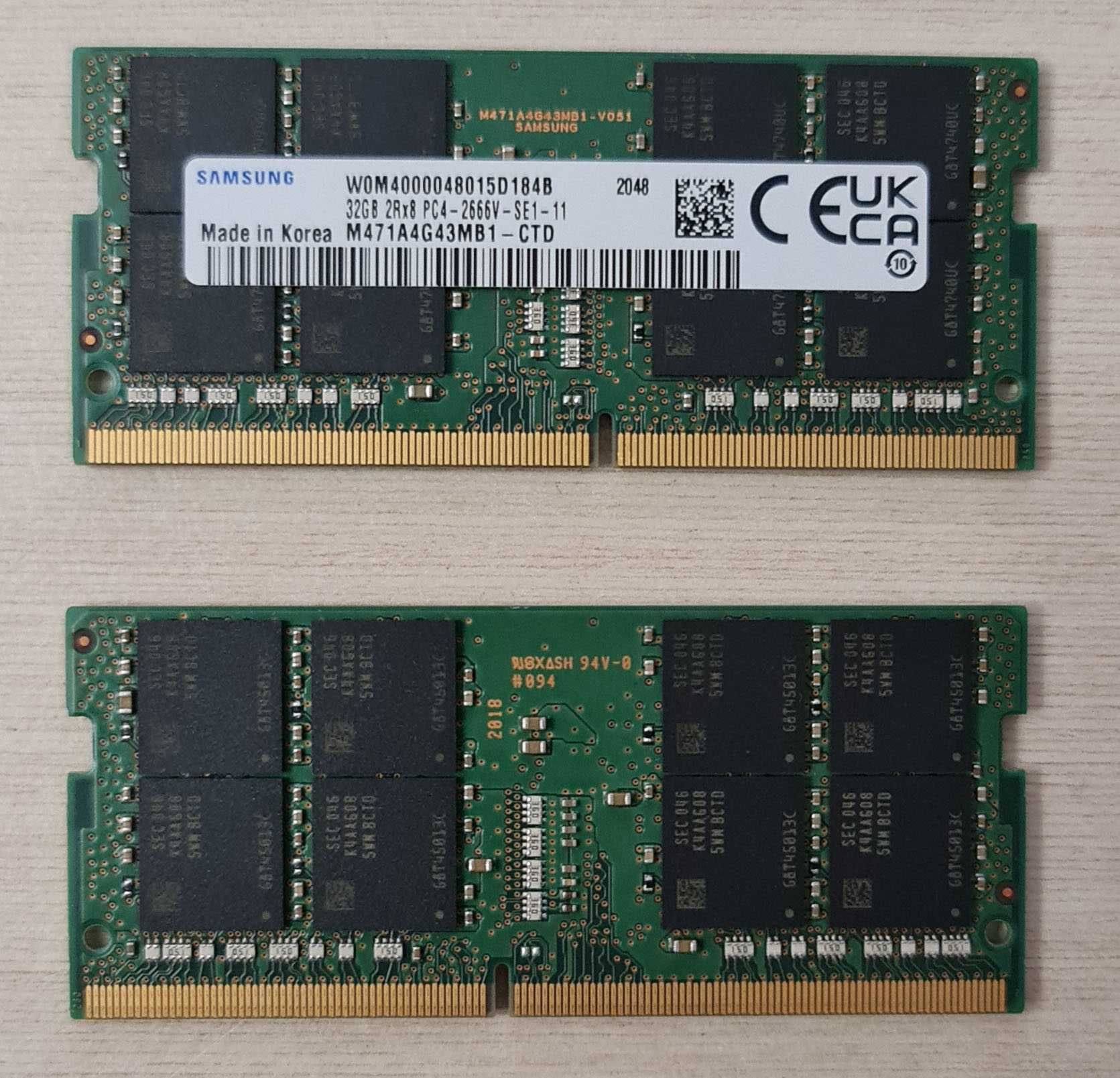 RAM, DDR4 2666MHz, SO-DIMM, Samsung, 32GB, 64GB