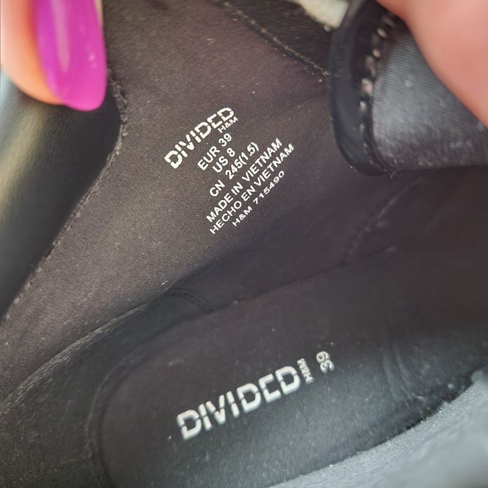 Botine dama H&M negre cu siret, masura 39