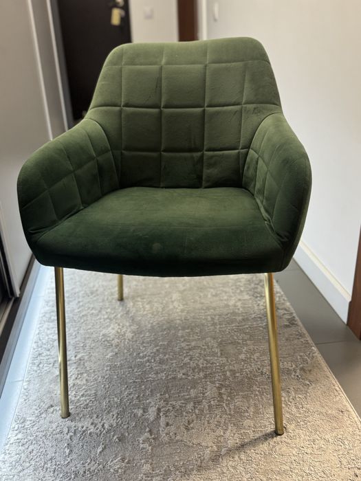 Scaun dining/living, verde, catifea 58x60x84 cm, design modern