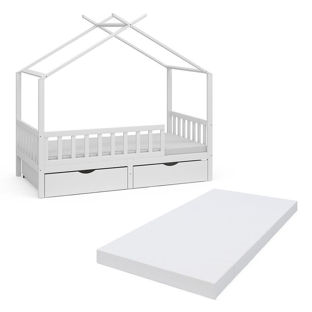 Домашно легло "франка" бяла 80х160 см с 2 чекмеджета