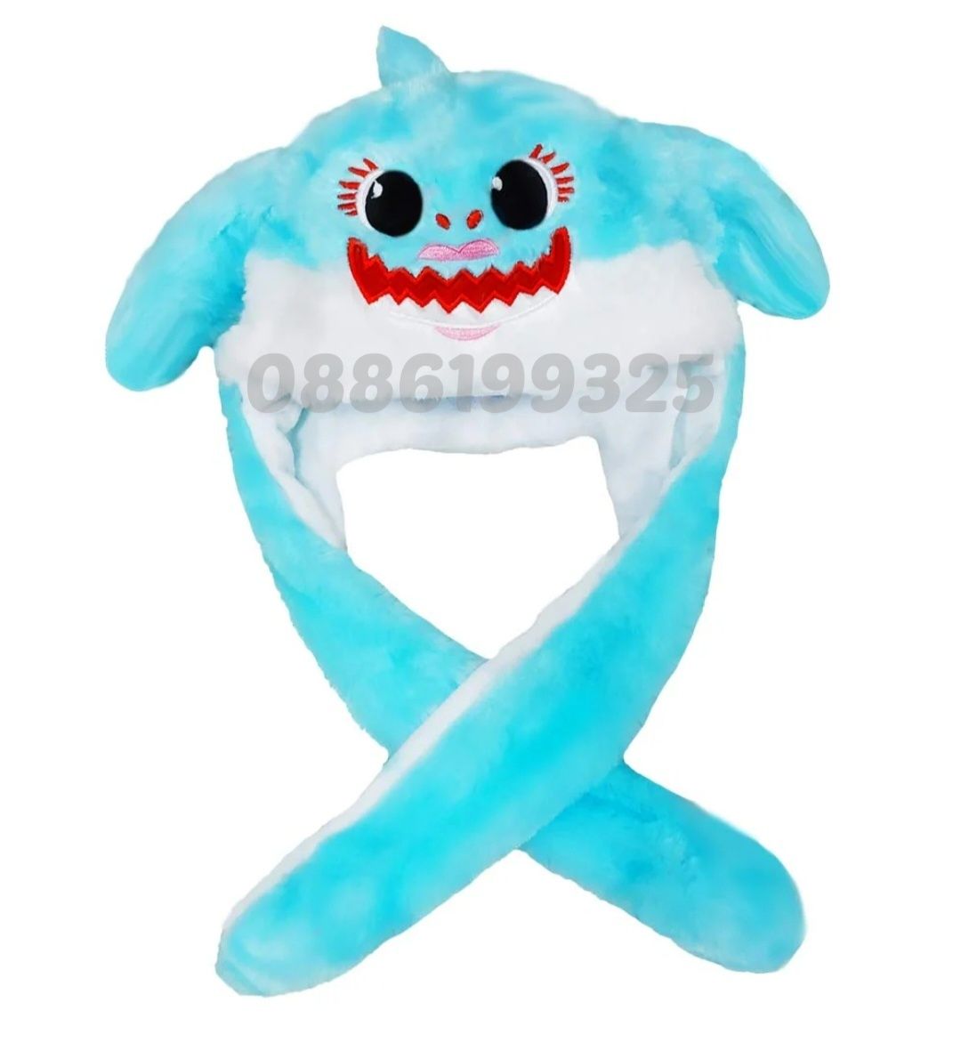 Плюшена детска шапка с мърдащи уши Baby Shark