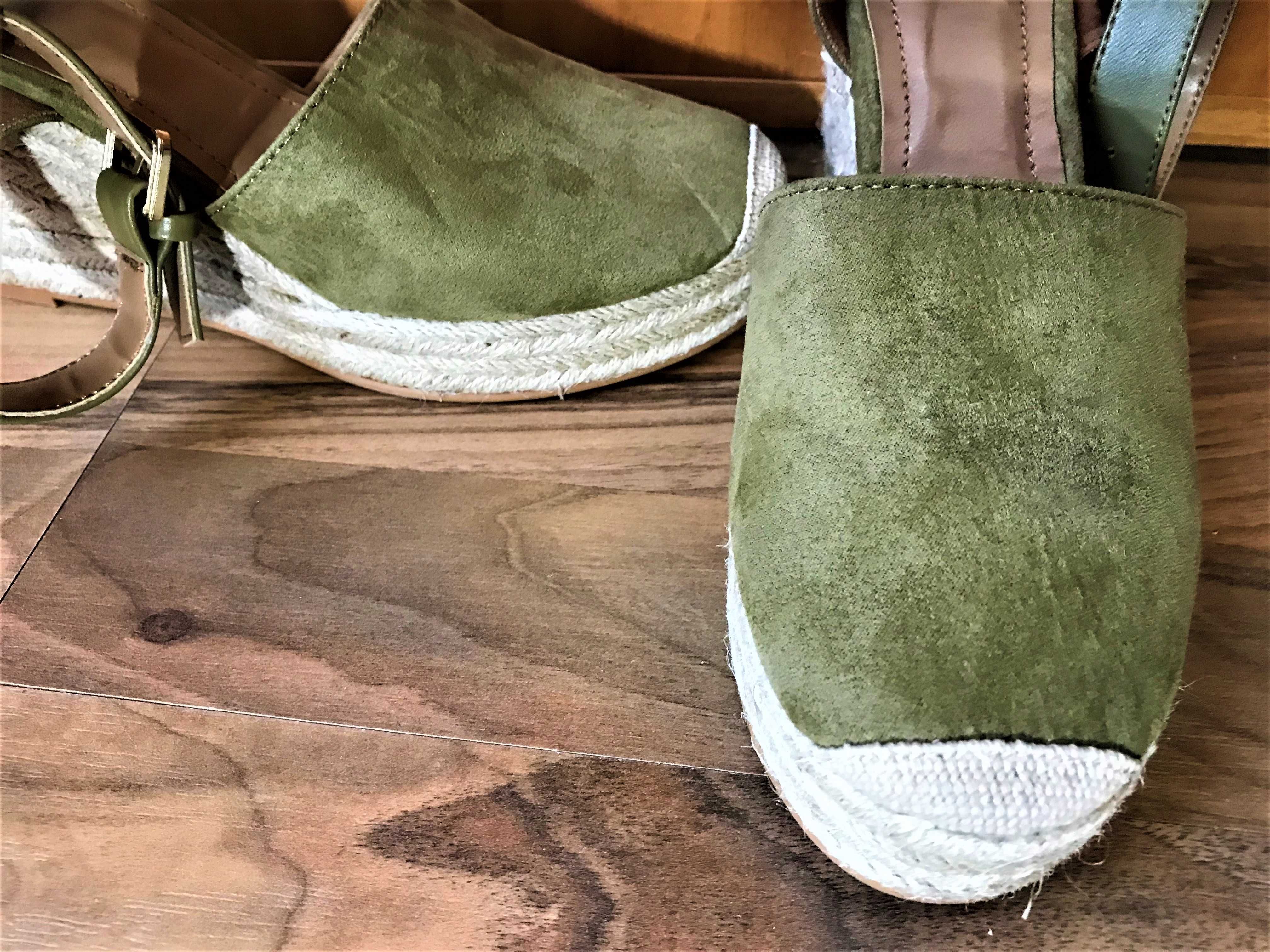 sandale cu platforma H&M, HM, culoare verde, marimea 38