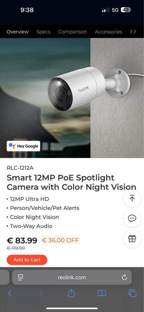 Ip камера - Reolink RLC-1212A 12MP 4K PoE