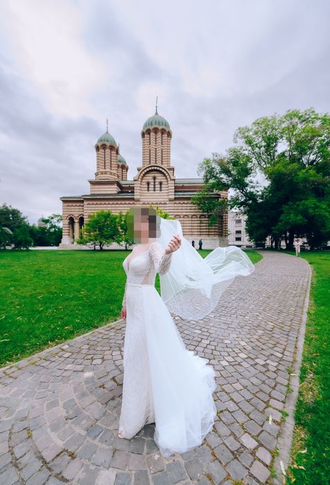 Rochie mireasă Maya Fashion + trenă și voal