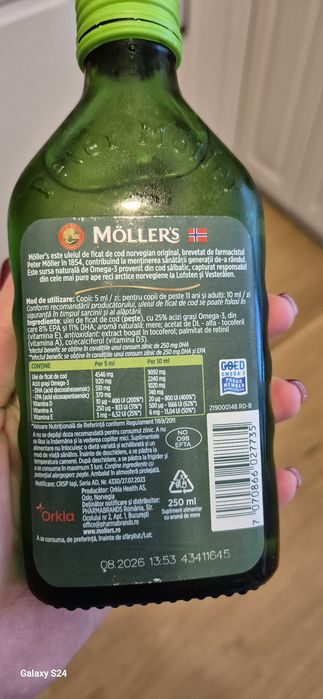 Ulei de cod de peste Moller's (Omega 3)