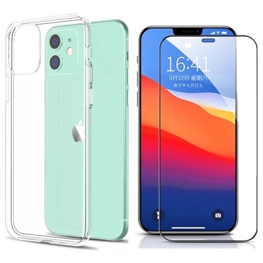 Husa Safe Case Slim Silicon si Folie Sticla 21D - Iphone 13/12 MINI