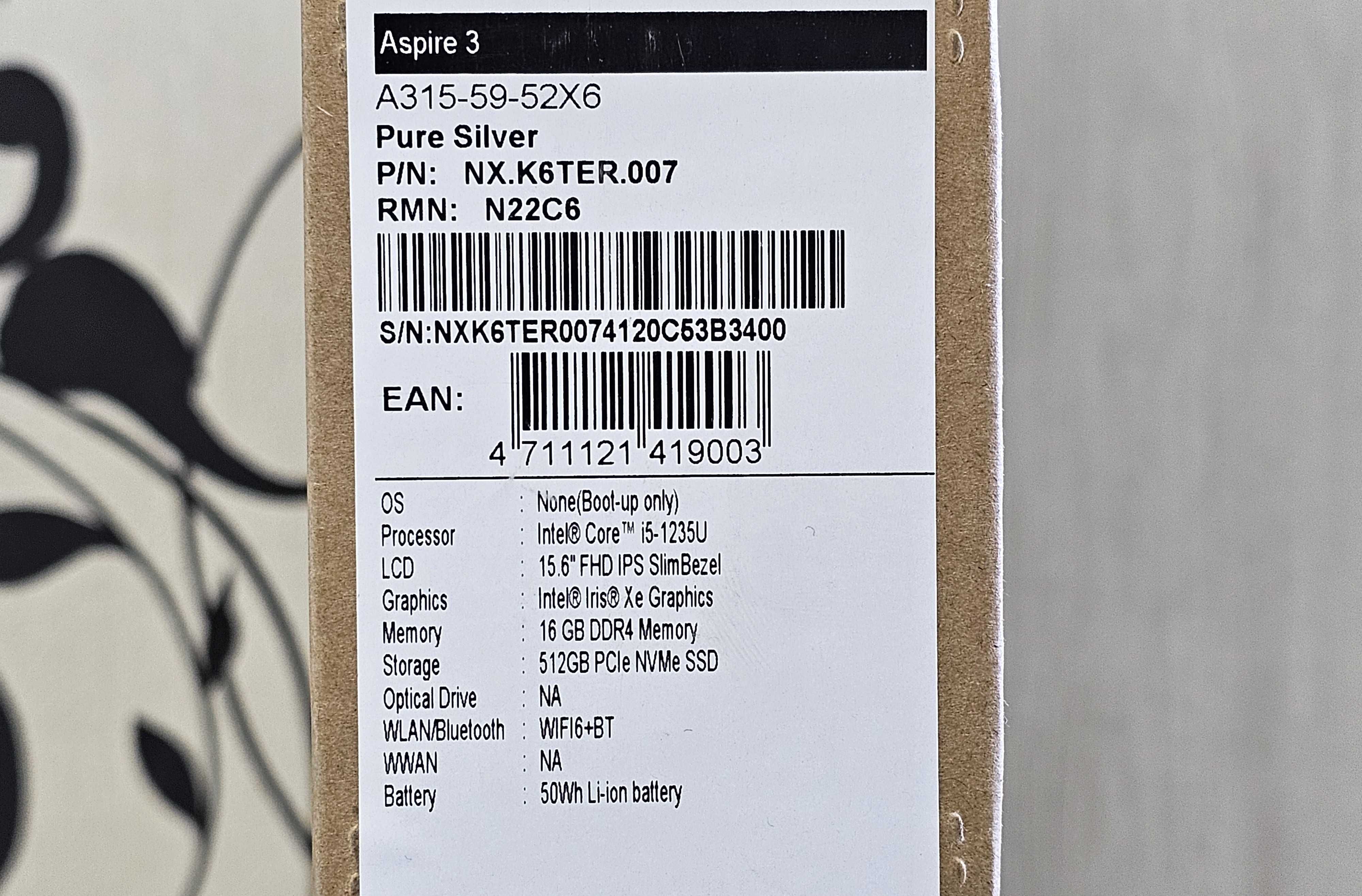 ПРОДАМ Acer A315-59 Мощный Ноутбук Core™i5-1235U/16GB/512SSD/15.6"FHD.