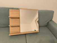 Dulap cu oglinda Domtech, 50 x 60 x 14 cm, Stejar, Sonoma