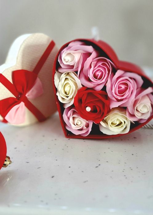 Inimă trandafiri de săpun parfumați