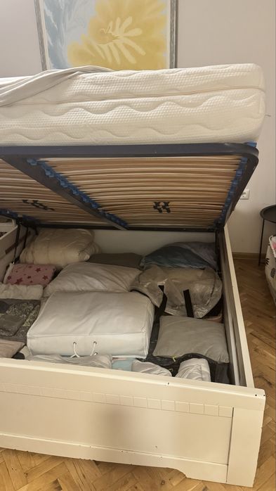 Спалня масив+ Двулицев матрак луксозен+ подматрачна рамка+ механизъм