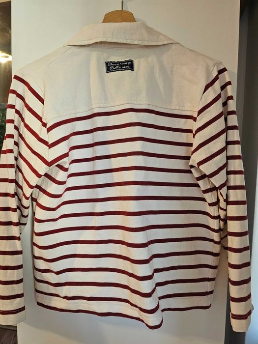 Cardigan in dungi cu nasturi de lemn 100% bumbac