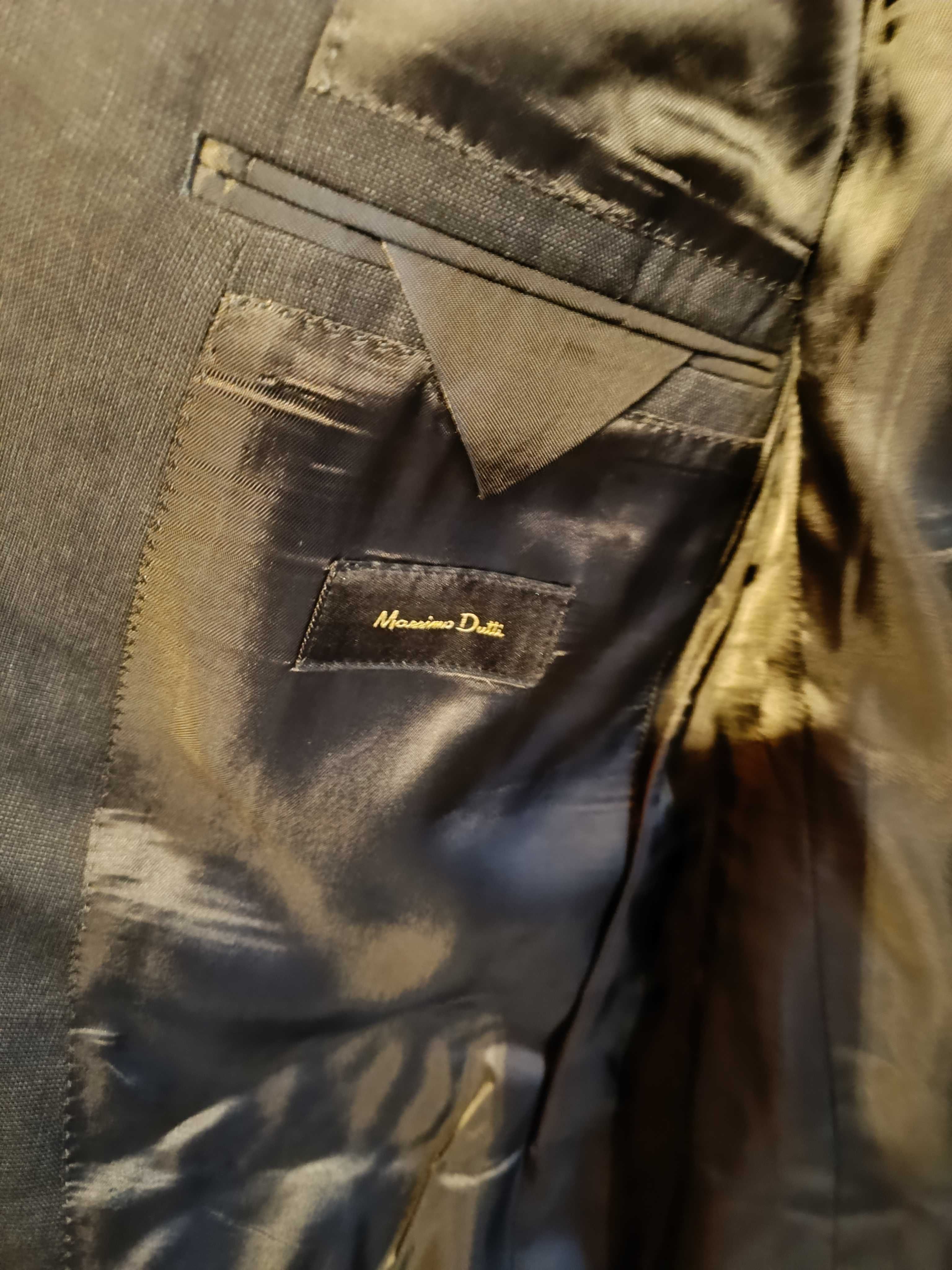 Sacou blazer 40 L slim Massimo Dutti NOU lana Finest Italian albastru