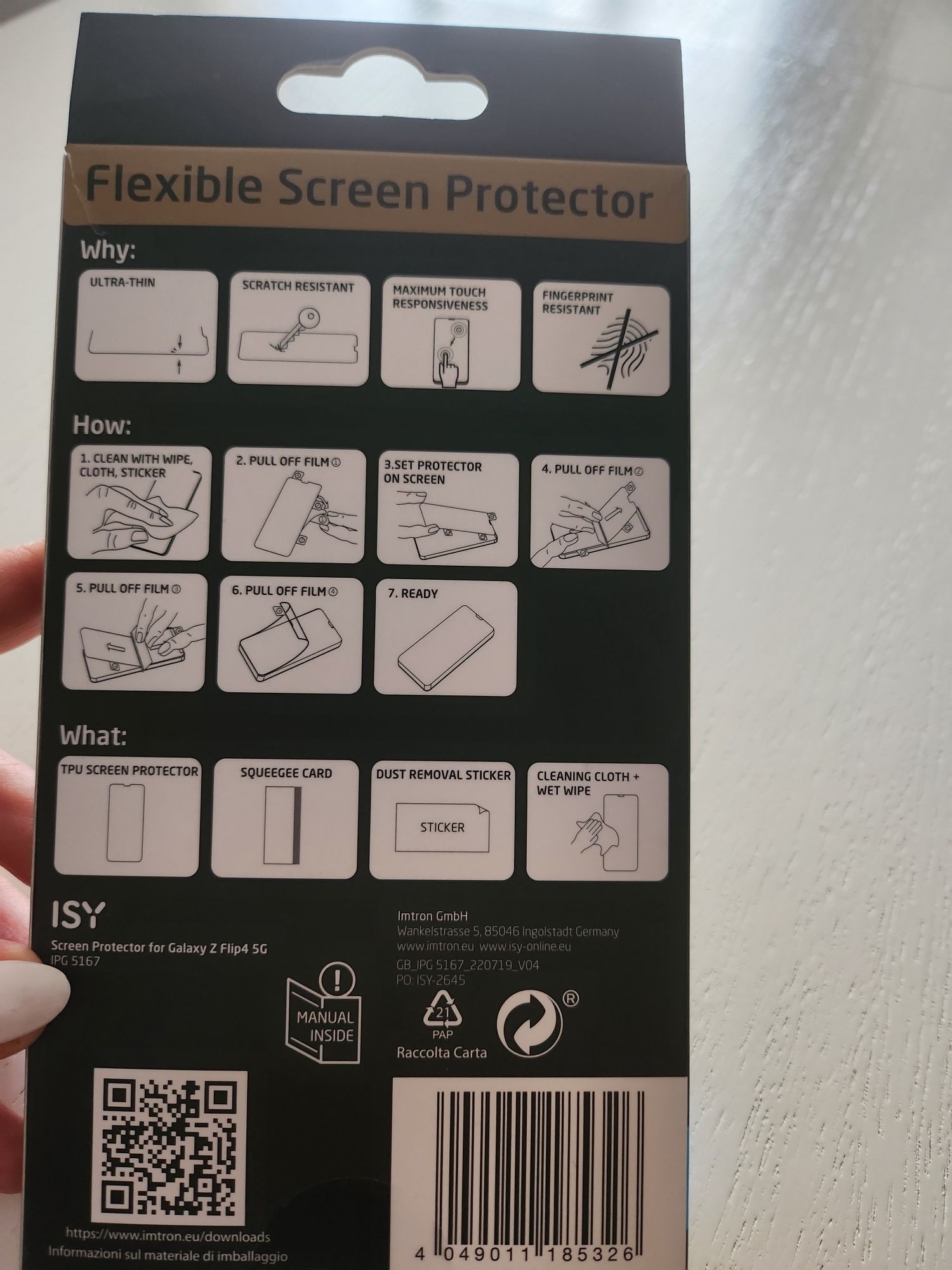 Folie sticlă/Full Cover ISY Flexible Screen Protector Samsung Z FLIP4