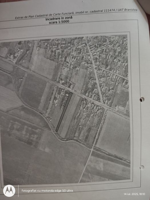 Vând 4000m² in Braniștea Galați ,15€/m² neg.,cu deschidere 20 m la DN