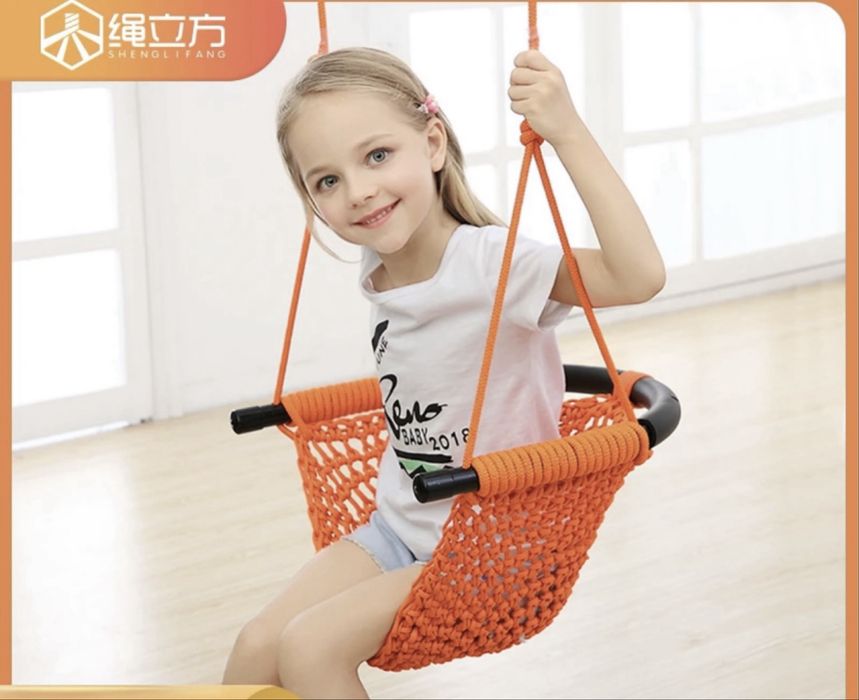 Новая плетеная качелька для детей