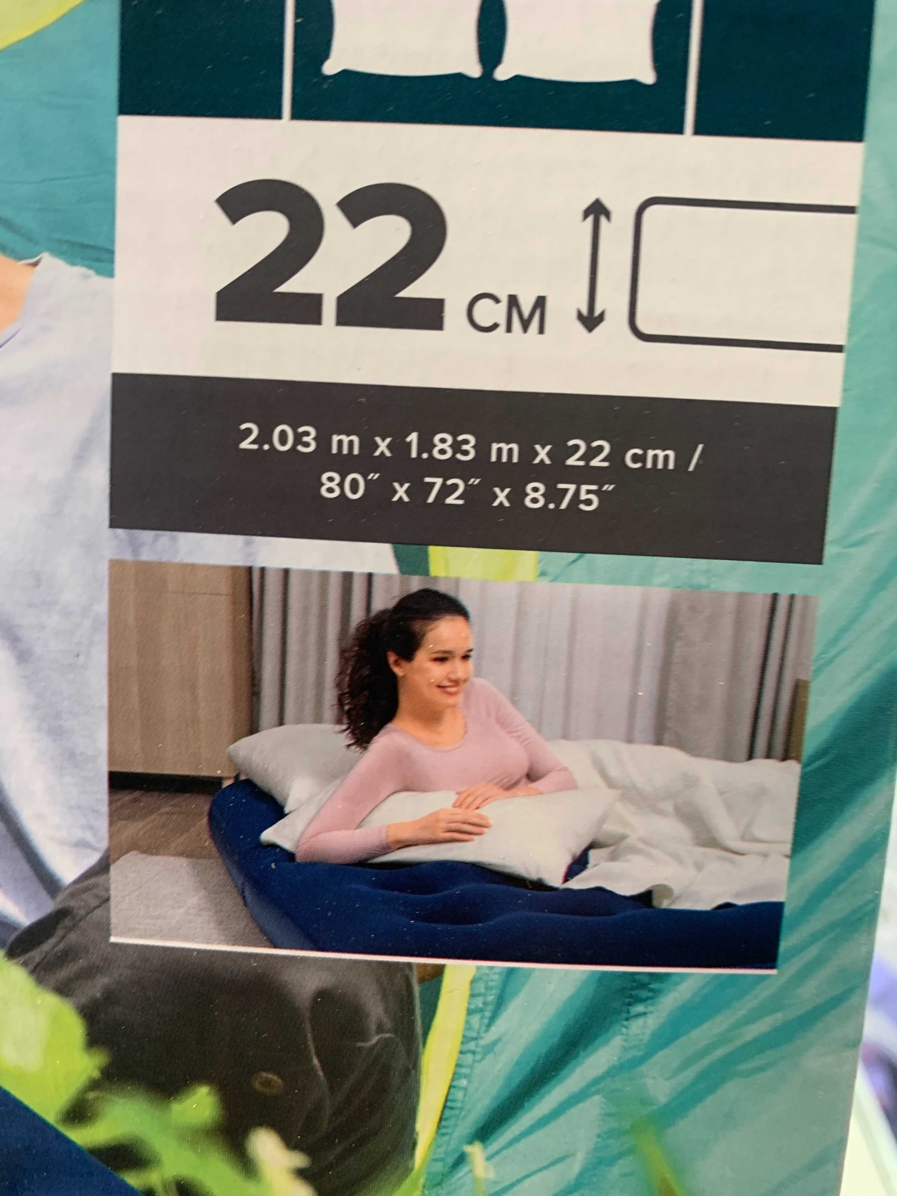 Надуваемо флокирано въздушно легло King Size 203x183x22 cm,
