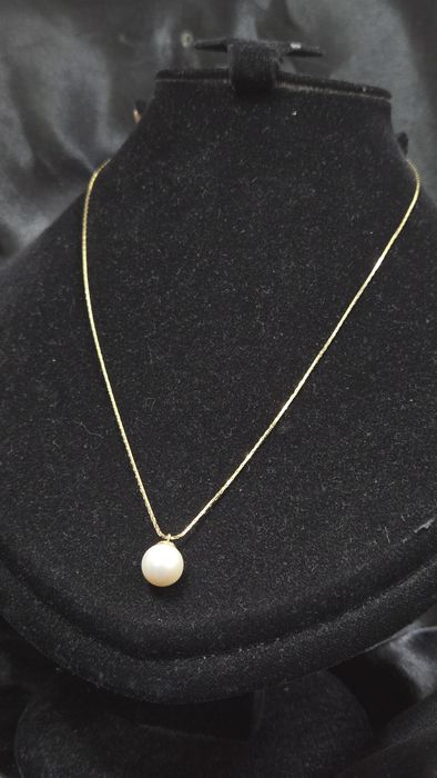 Жёлтая цепь с жемчугом ЖанТаС ломбард Астана