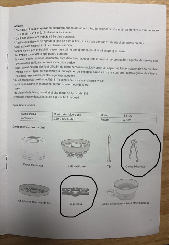 Sterilizator electric pentru 6 biberoane Mamimo BS1001