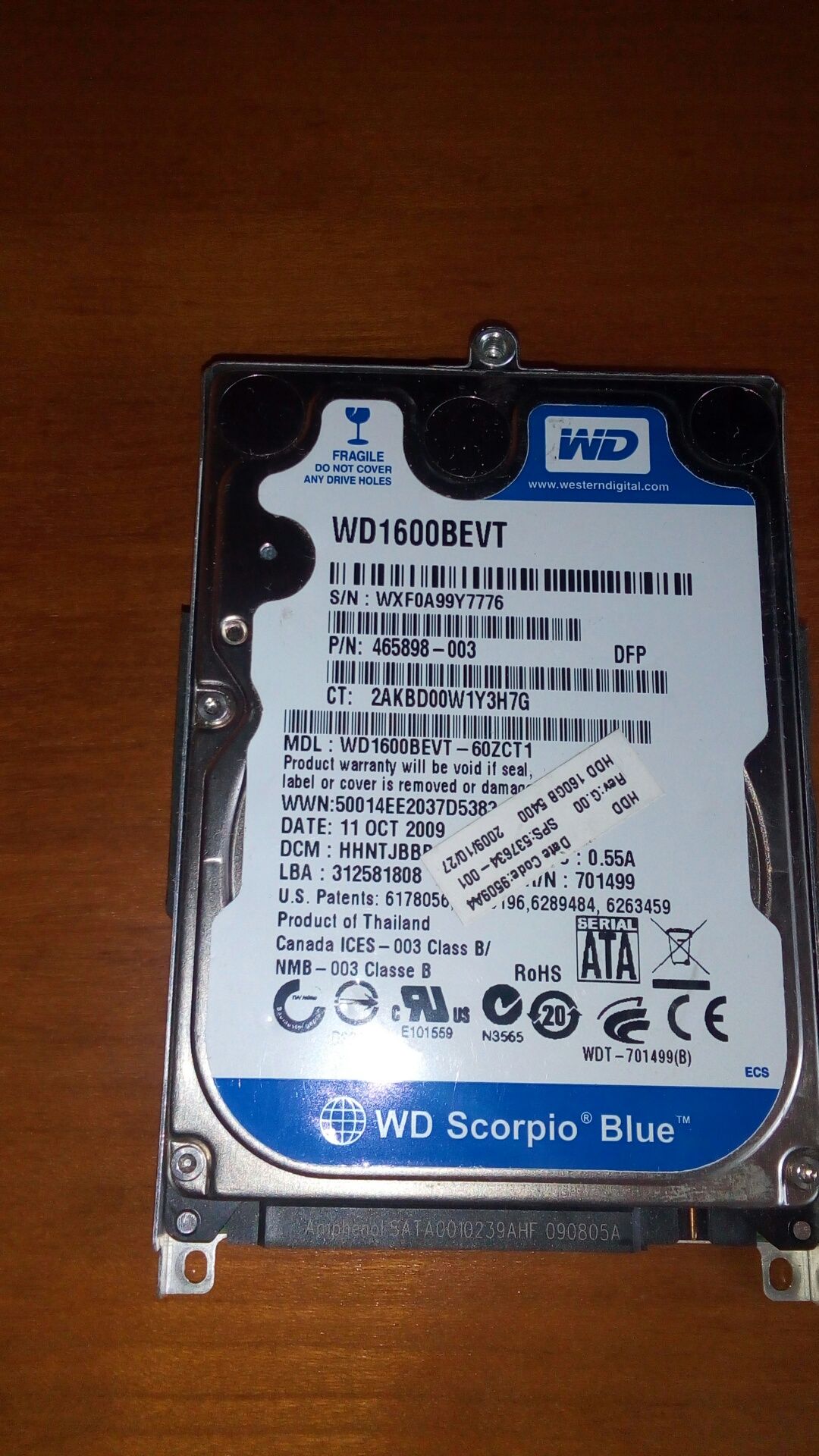 HDD 160 GB WD com