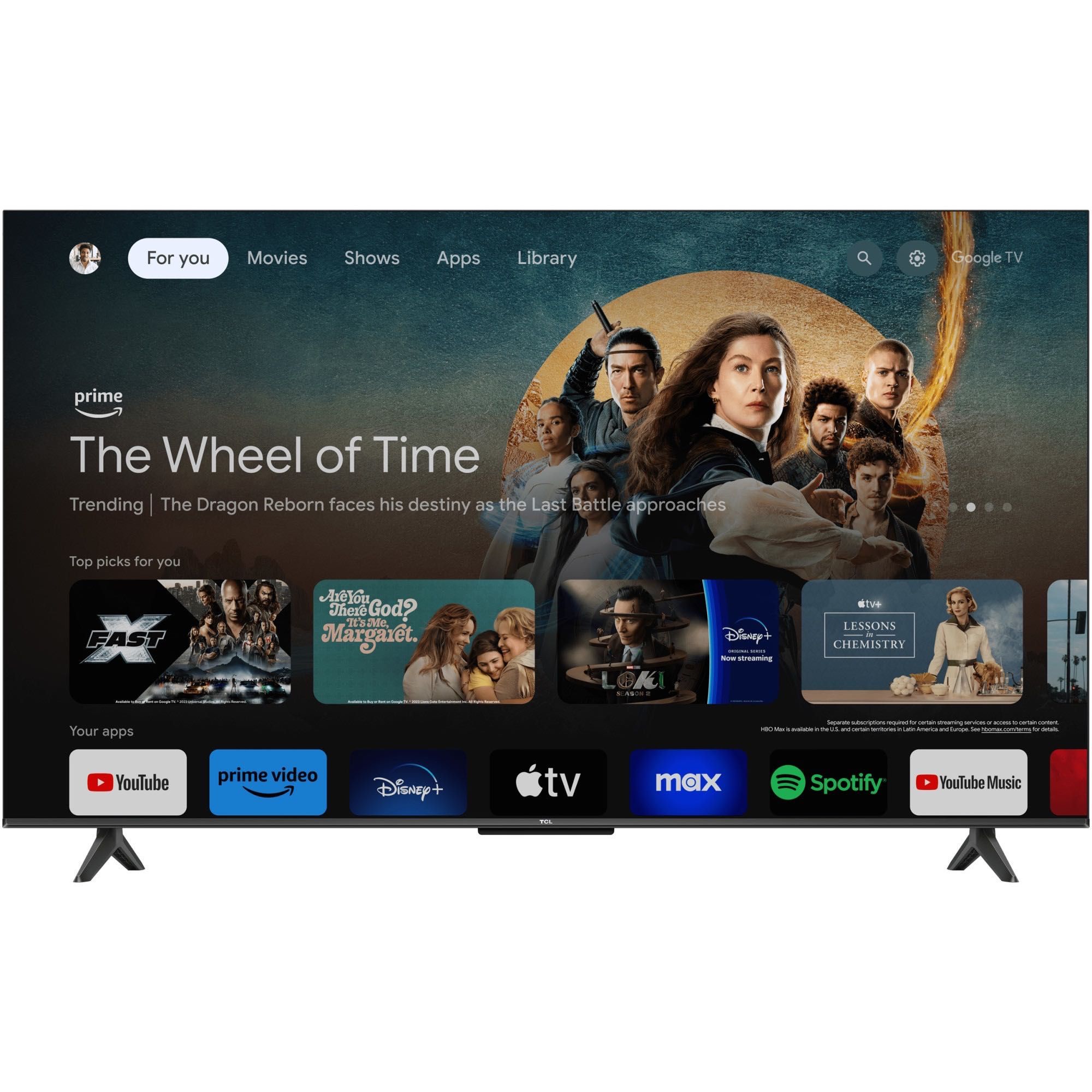 Televizor TCL LED 55P655, 139 cm, Smart Google TV, 4K Ultra HD