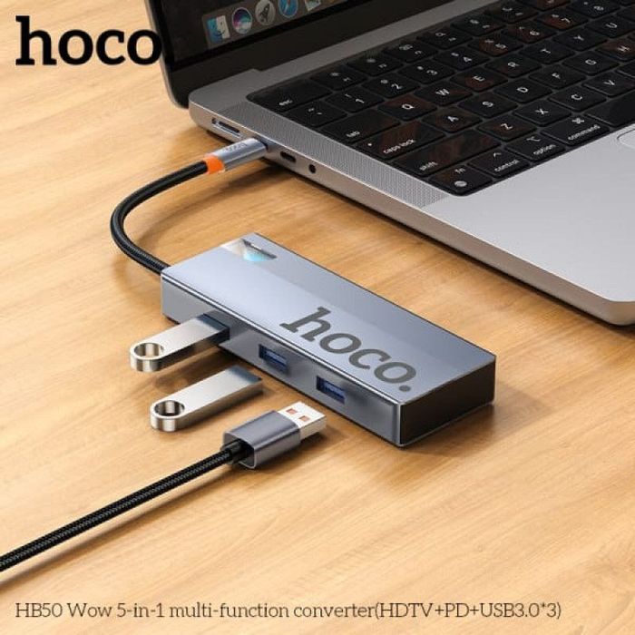 USB HUB  5 in 1 Hoco  HB50  Type-C B HDTV, PD, 3xUSB3.0 5 B 1
