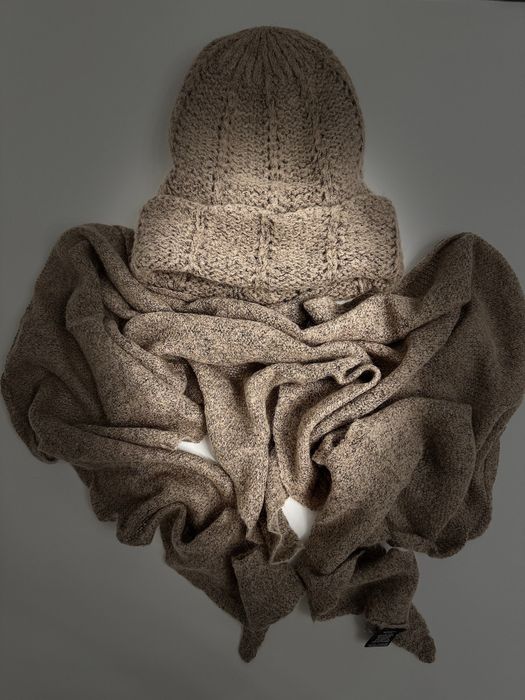 Зимний набор «шапка - шарф (косынка)» вязаные теплые мягкие