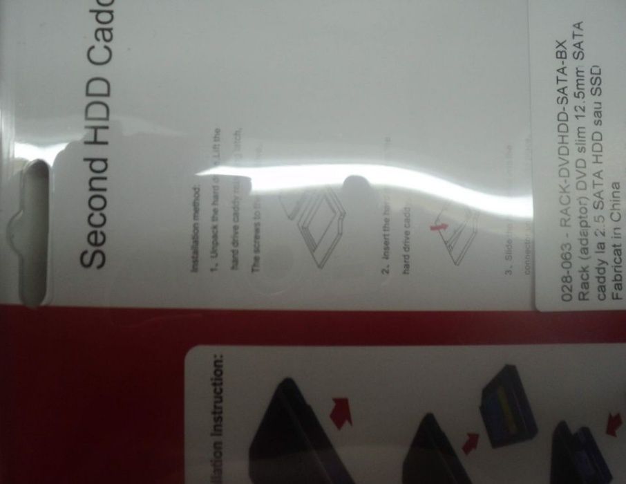 Adaptor HDD Caddy HDD/SSD Pentru Unitati Optice De Grosime 12.7 mm