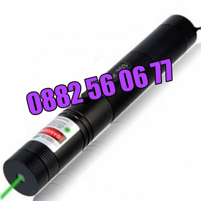 Лазер пойнтер с проекция до 10000 метра, мощен зелен лазер