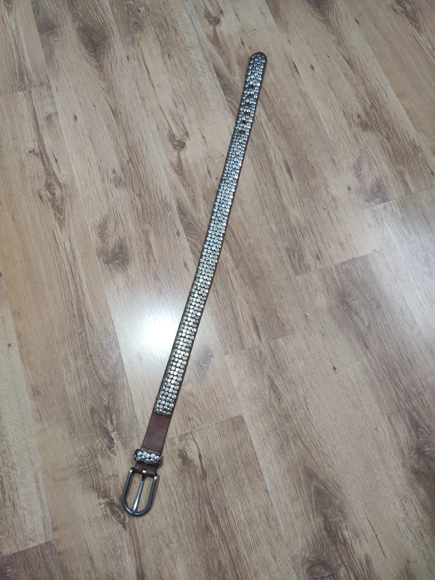 Curea Cowboy din piele naturala cu ținte 100x4cm