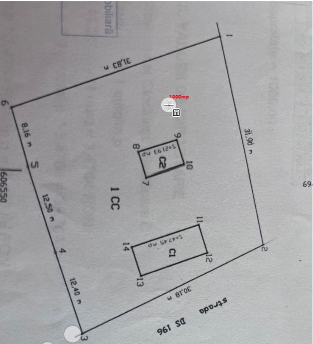 Teren+casa 2220mp Ciocarlesti