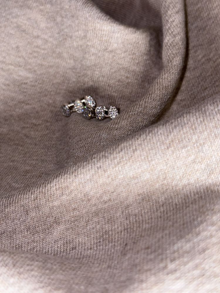 Серьги из белого золота 585 проба, Италия