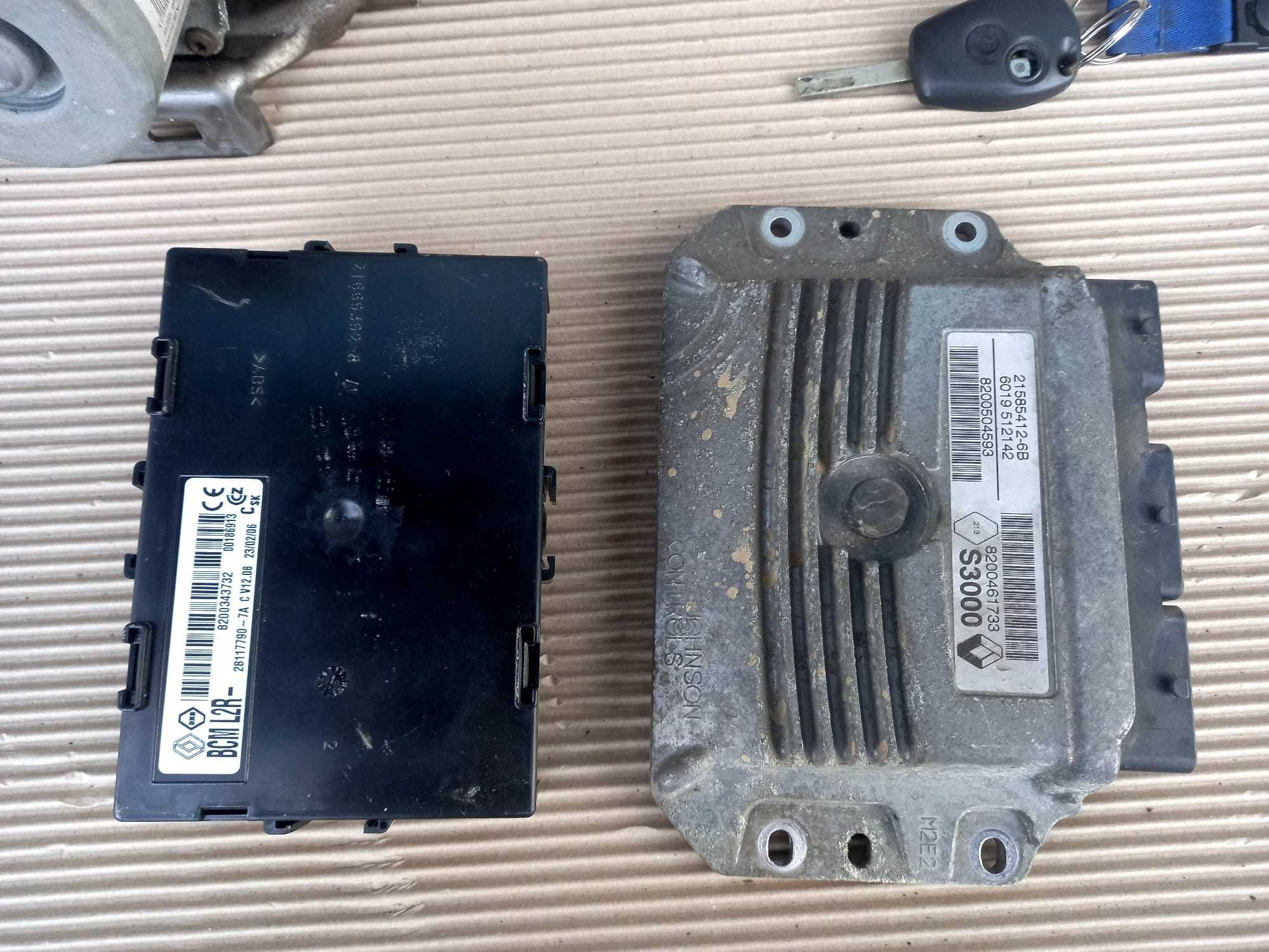 Renault Clio 3, kit pornire complet cu ECU si coloana electrica volan