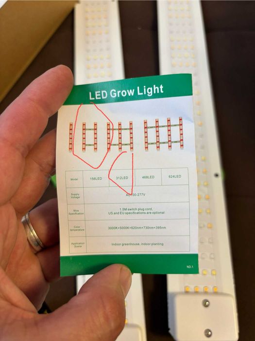 Пълен спектър LED фито лампа 2х56,5 см за отглеждане на разстения