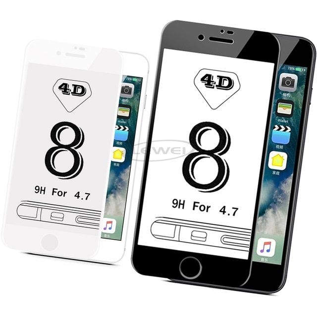 Iphone 6 6s Plus Folie Sticla Curbata 3D 0,3MM Black, White