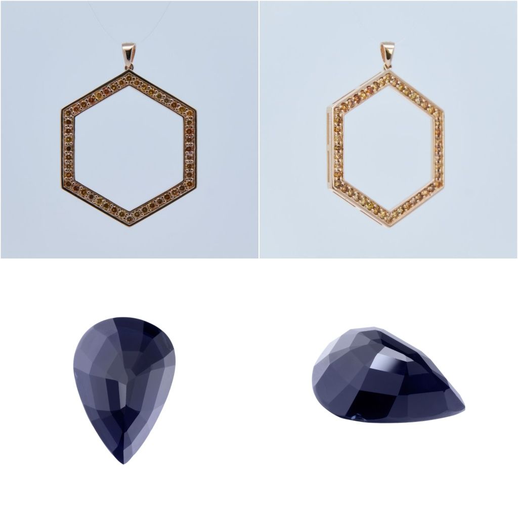 Bijuterii aur 14k cu diamante + câteva pietre prețioase
