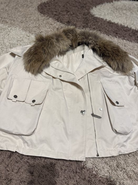 Женская куртка парка натуральный мех