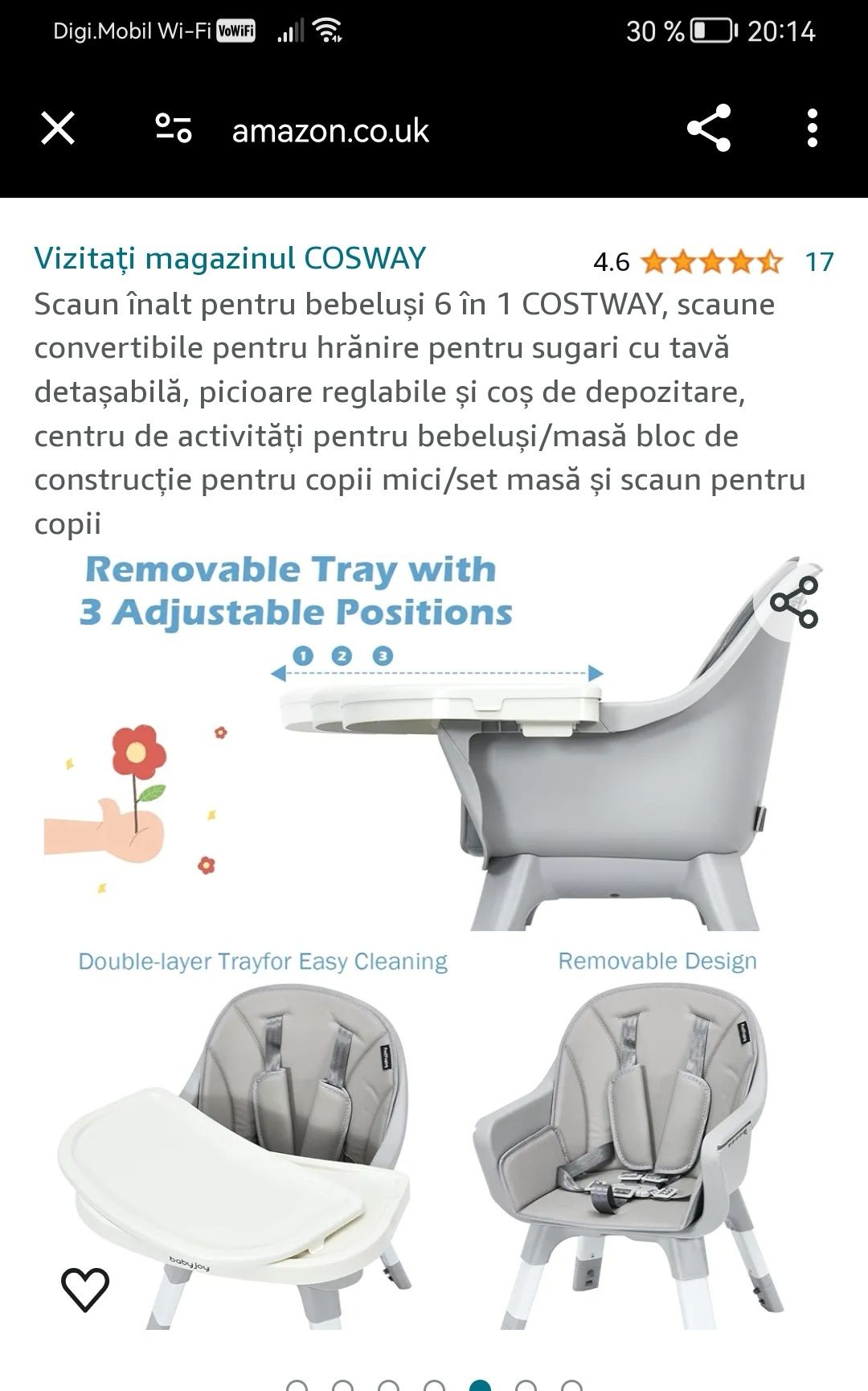 Scaun copil 6 in 1 Baby joy