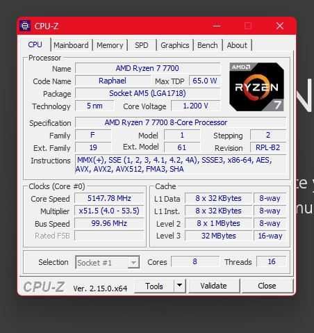 Procesor AMD Ryzen 7 7700