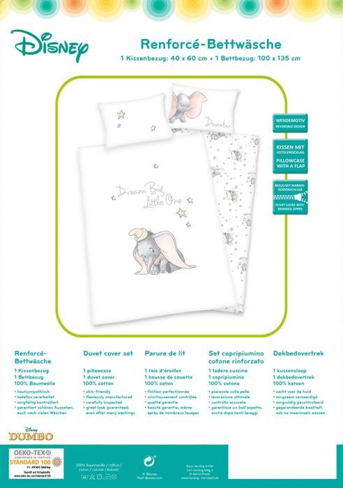 Lenjerie pat copii Disney Dumbo 100x135