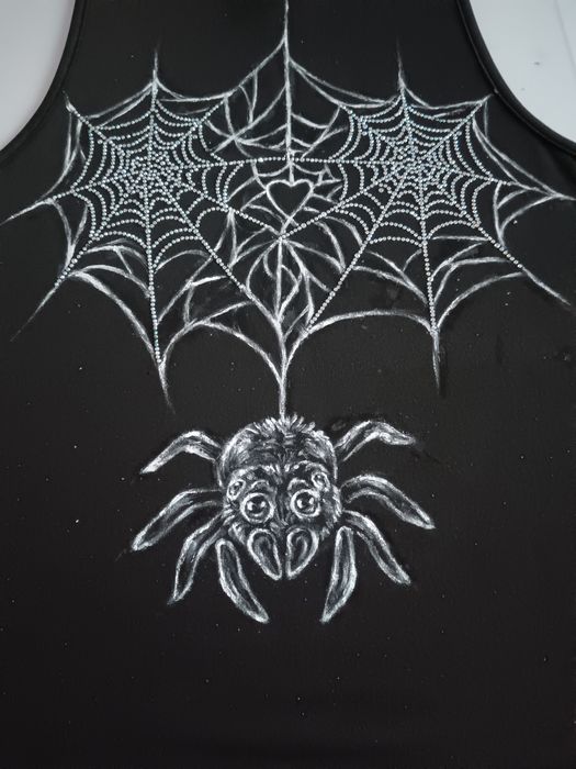 Salopetă pictată manual cu strasuri