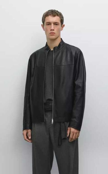 Geaca jacheta de piele 48 M Massimo Dutti NOUA piele moale de ovina