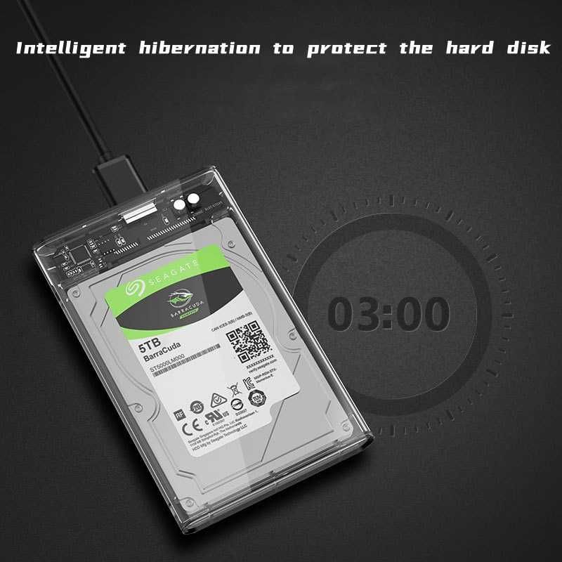 Carcasa rack extern HDD / SSD laptop 2.5" SATA la USB 3.0 transparent