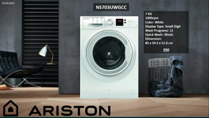 Ariston 7 кг стиральная машина ns703uwgcc