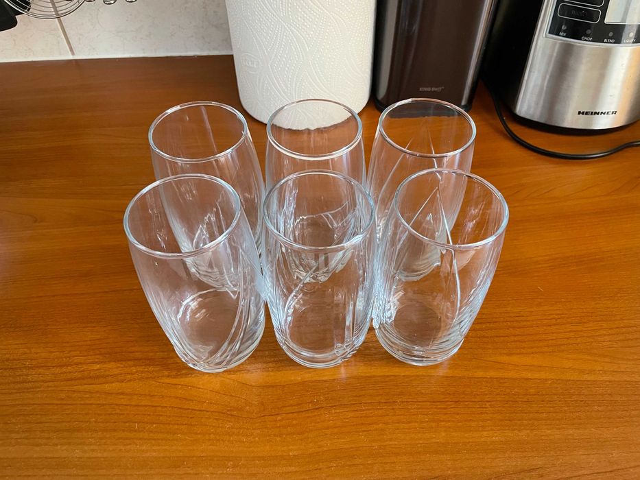 Pahare de sticla pentru apa, suc (set de 6)