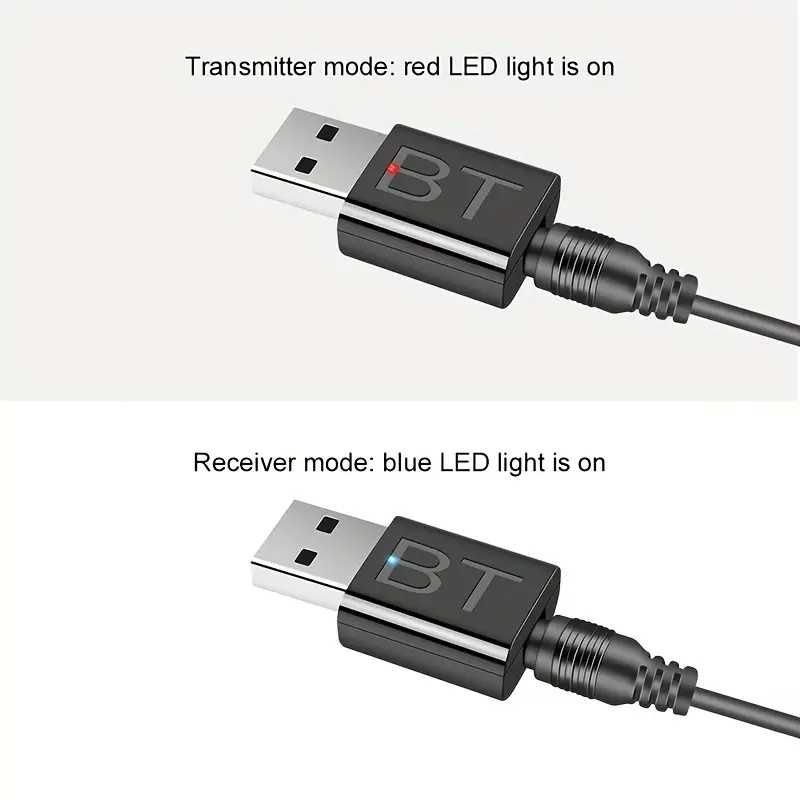USB Bluetooth безжичен 2-в-1 предавател и приемник с 3.5mm жак